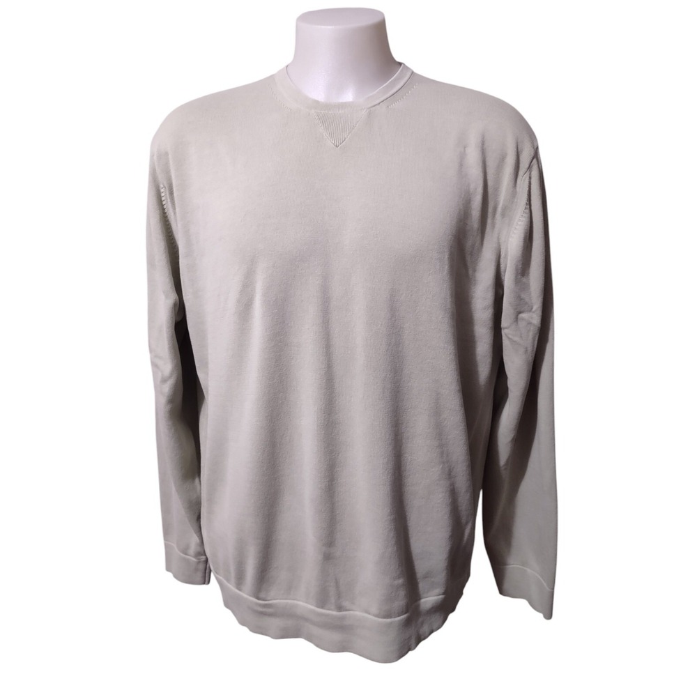 Indigo Palms Tight Knit Sweater Men's XL Lightweight Long Sleeves Light Green